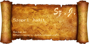 Szopri Judit névjegykártya